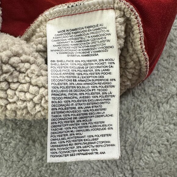 The North Face Sweater‎ Sherpa Patrol Lined 1/4 Snap Red Pullover Men's XL - Picture 12 of 14